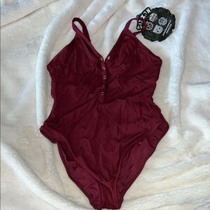 DIXXON Burgundy One Piece Swimsuit